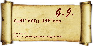 Győrffy János névjegykártya